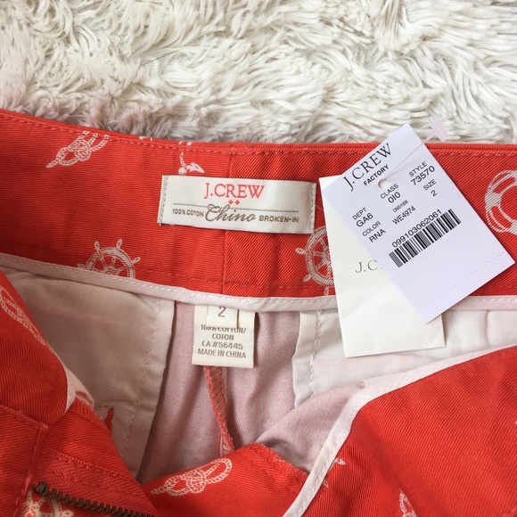 NWT J.Crew: Nautical Print Chino Shorts - Picture 4 of 5